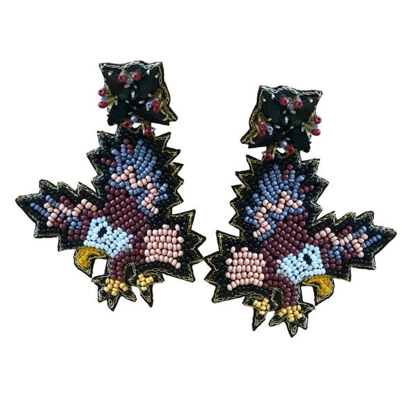 Beaded Eagle Earring, Philadelphia Eagles Football Game Day Earring, Lily Posh - Picture 1 of 2